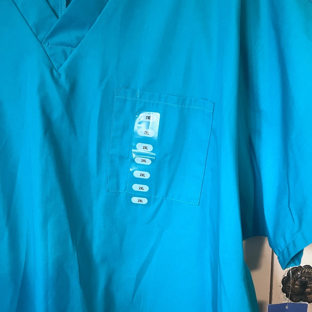 Cherokee Teal Workwear Scrub Top size 2xL  NEW WITH TAG - Picture 2 of 5